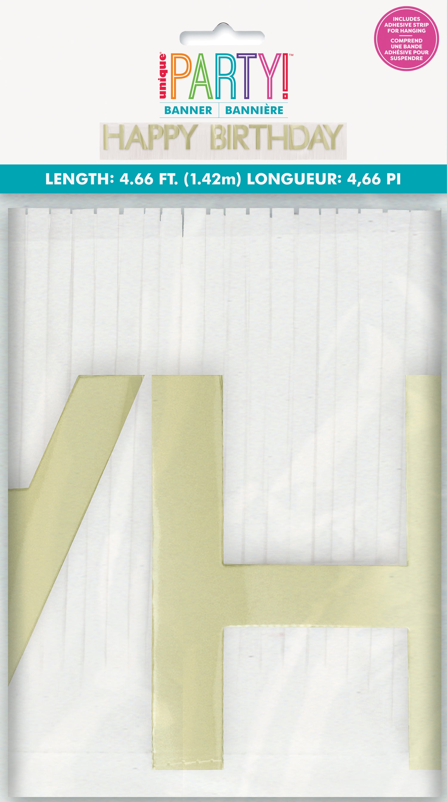Gold Foil Fringe "Happy Birthday" Banner - Image 2