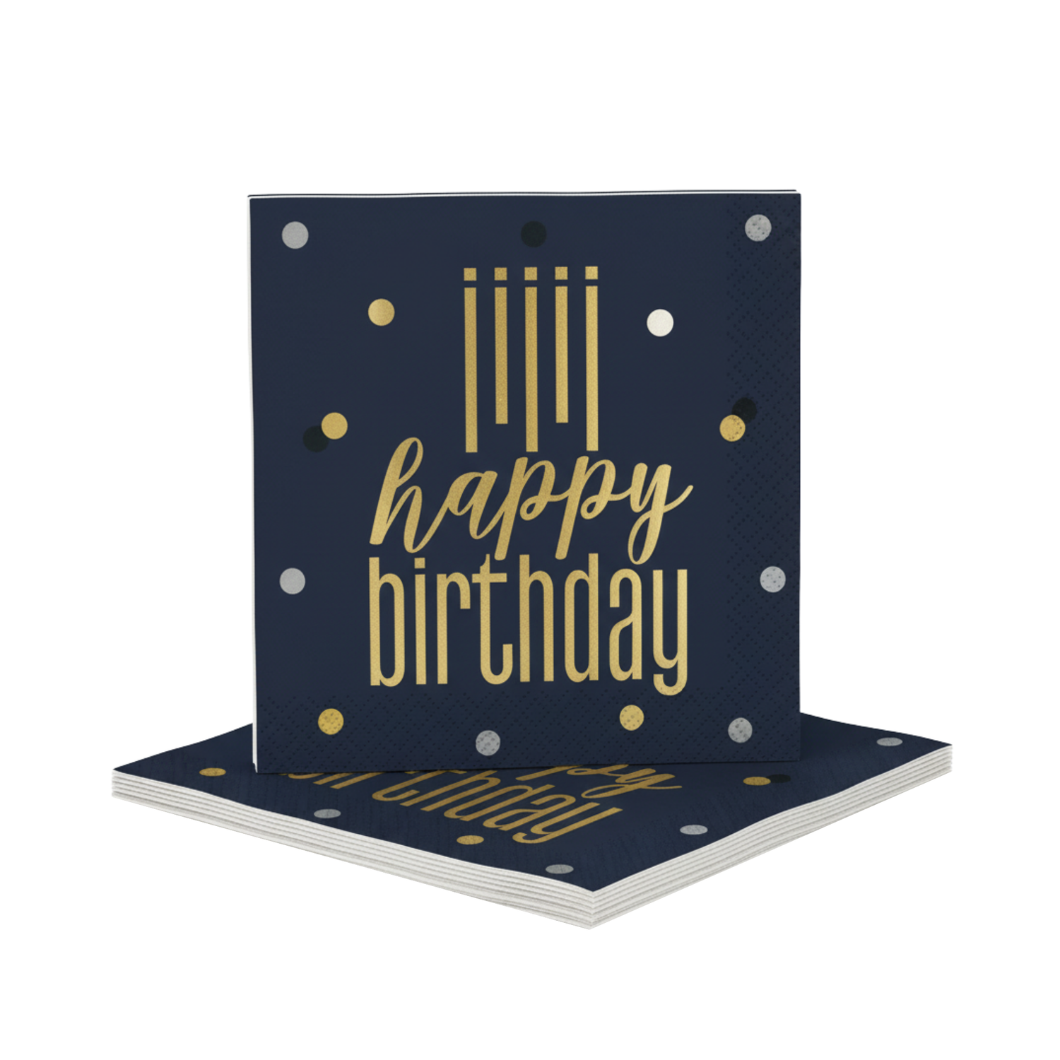 Metallic Happy Birthday Luncheon Napkins, 16ct