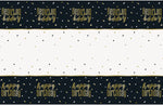 Metallic Happy Birthday Rectangular Plastic Table Cover, 54" x 84" - Image 2