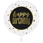 Metallic Happy Birthday Round Foil Balloon 18", Packaged