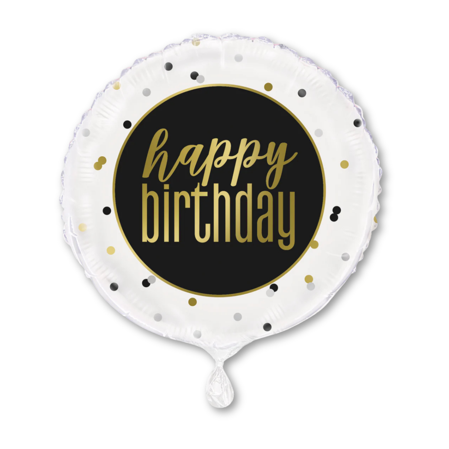 Metallic Happy Birthday Round Foil Balloon 18", Packaged