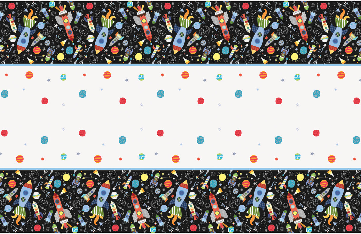 Outer Space Rectangular Plastic Table Cover, 54" x 84" - Image 4