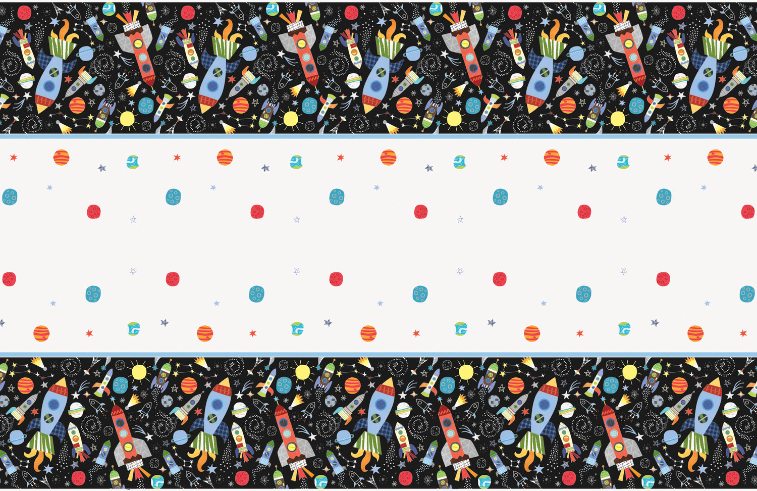 Outer Space Rectangular Plastic Table Cover, 54" x 84" - Image 4