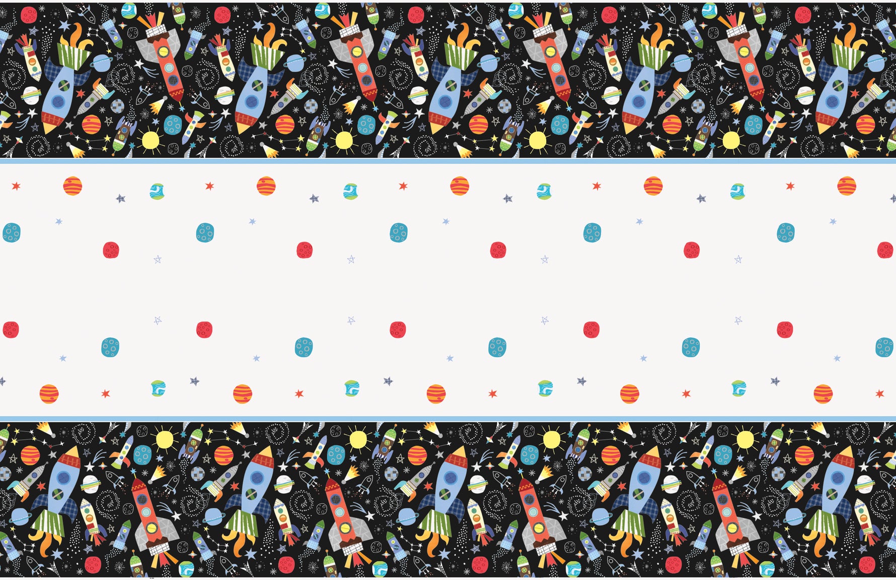 Outer Space Rectangular Plastic Table Cover, 54" x 84" - Image 4