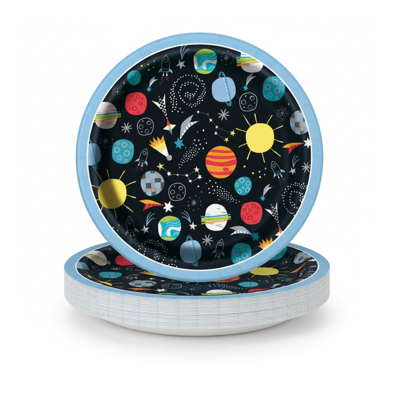 Outer Space Round 7" Dessert Plates, 8ct