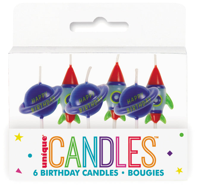 Outer Space Pick Birthday Candles, 6ct - Image 2