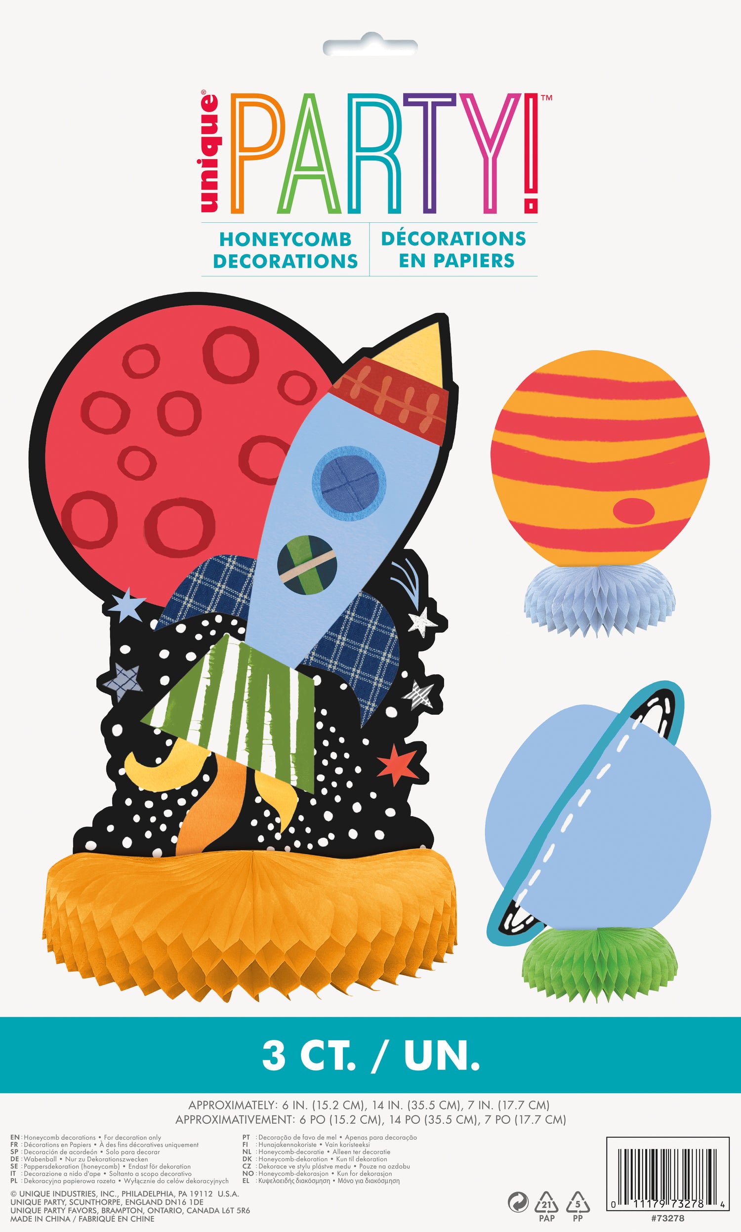 Outer Space Centerpiece Decorations, 3ct - Assorted