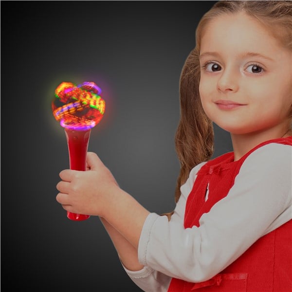 LED Red & Blue Spinning Wands