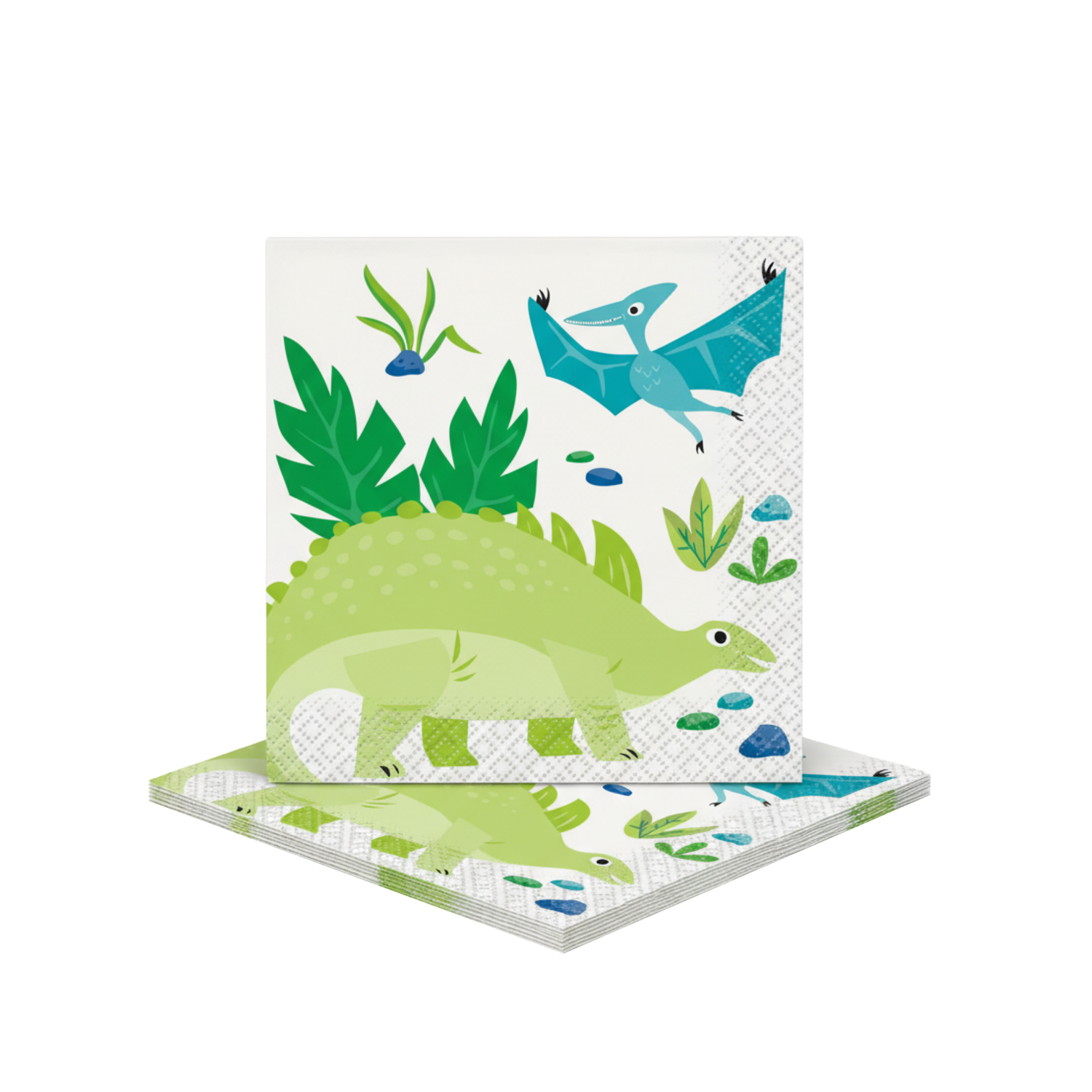 Blue & Green Dinosaur Beverage Napkins, 16ct