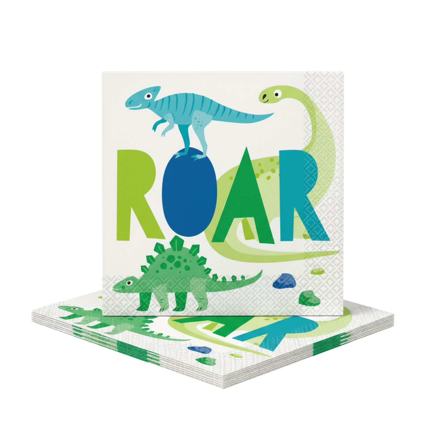 Blue & Green Dinosaur Luncheon Napkins, 16ct