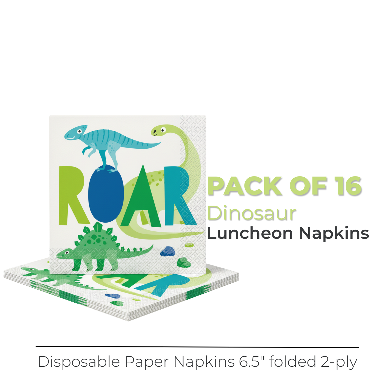 Blue & Green Dinosaur Party Kit for 16 People - Best