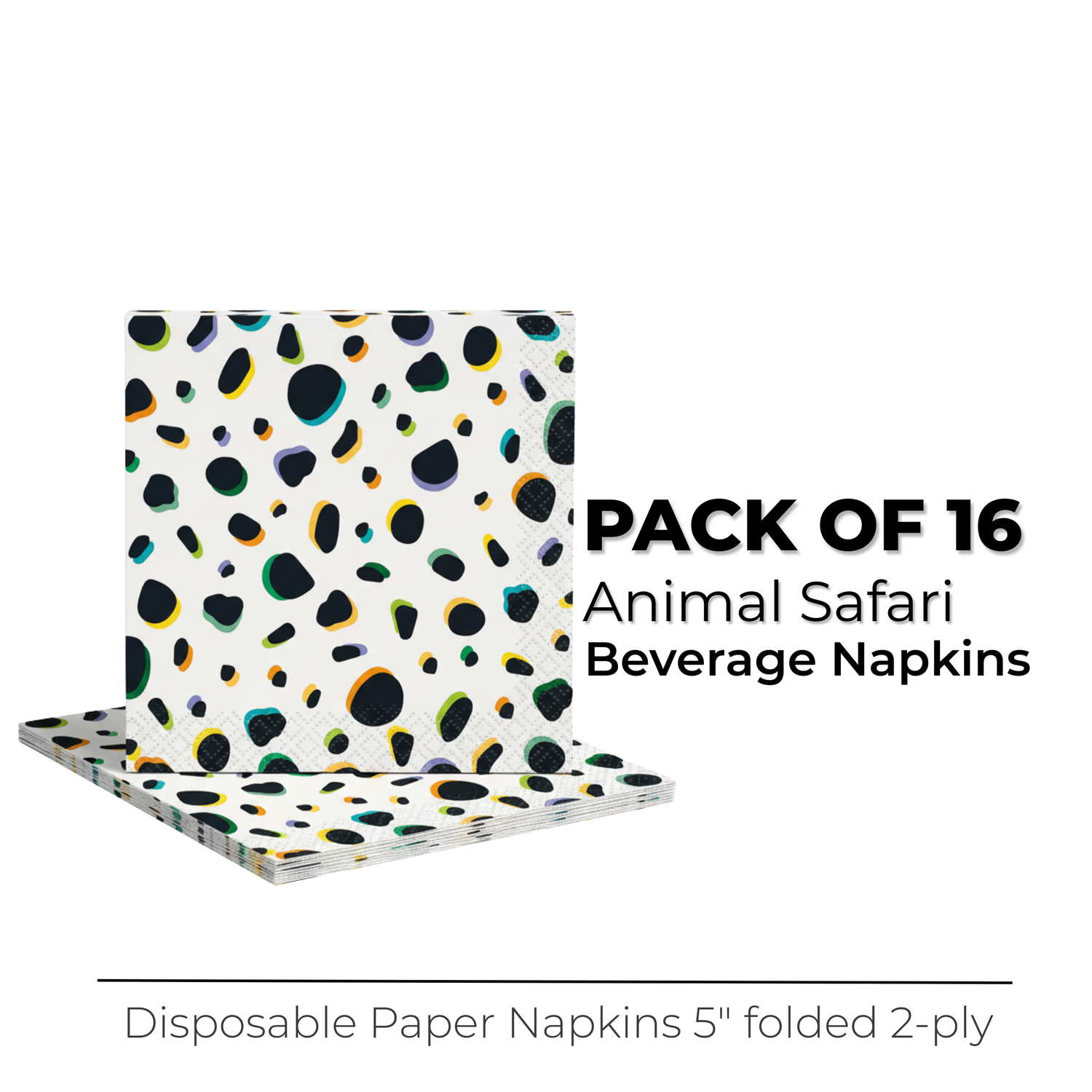 Animal Safari Beverage Napkins, 16ct