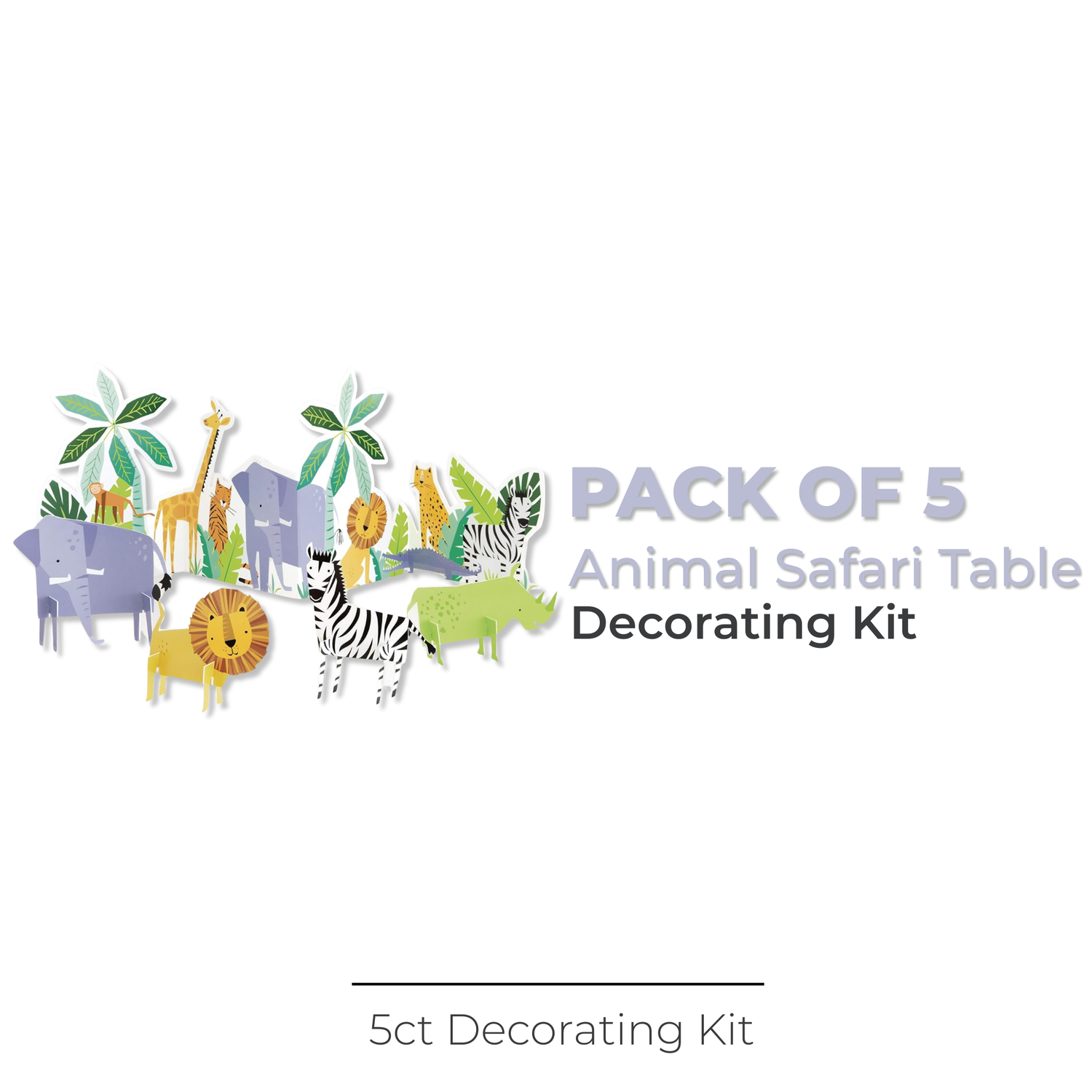 Animal Safari Table Decorating Kit, 5pc