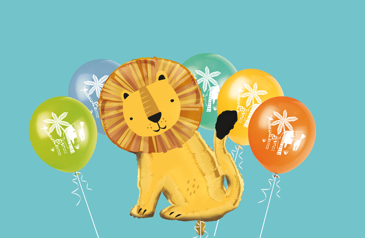 Lion Giant Foil & Latex Balloon Bouquet Kit, 6pc - Image 6