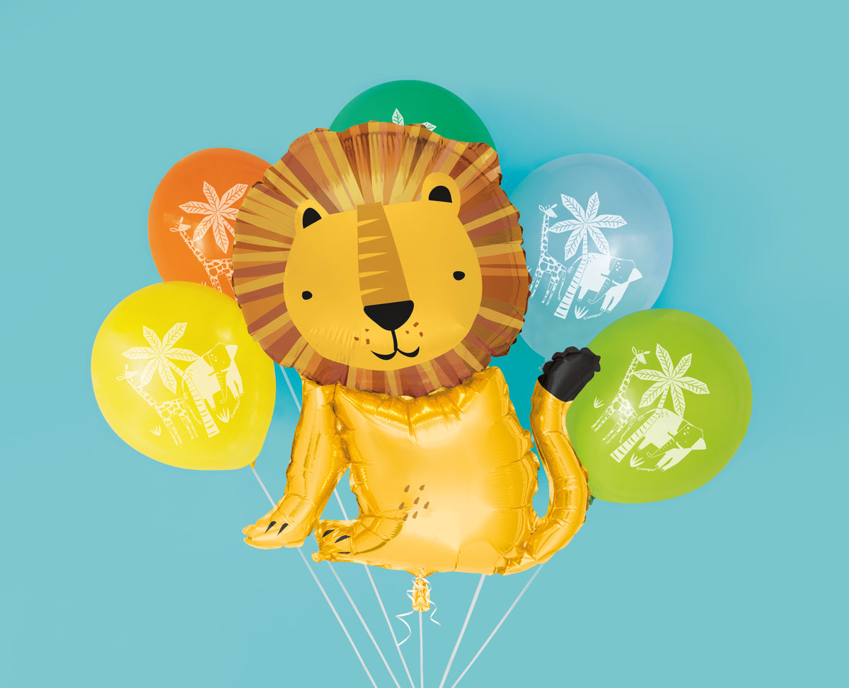 Lion Giant Foil & Latex Balloon Bouquet Kit, 6pc - Image 4
