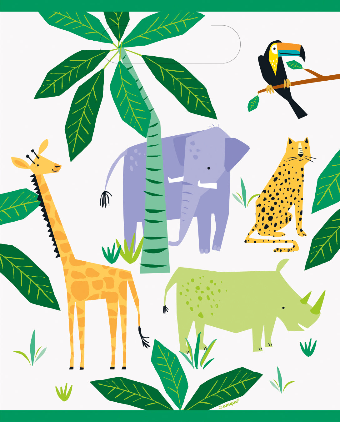 Animal Safari Loot Bags, 8ct