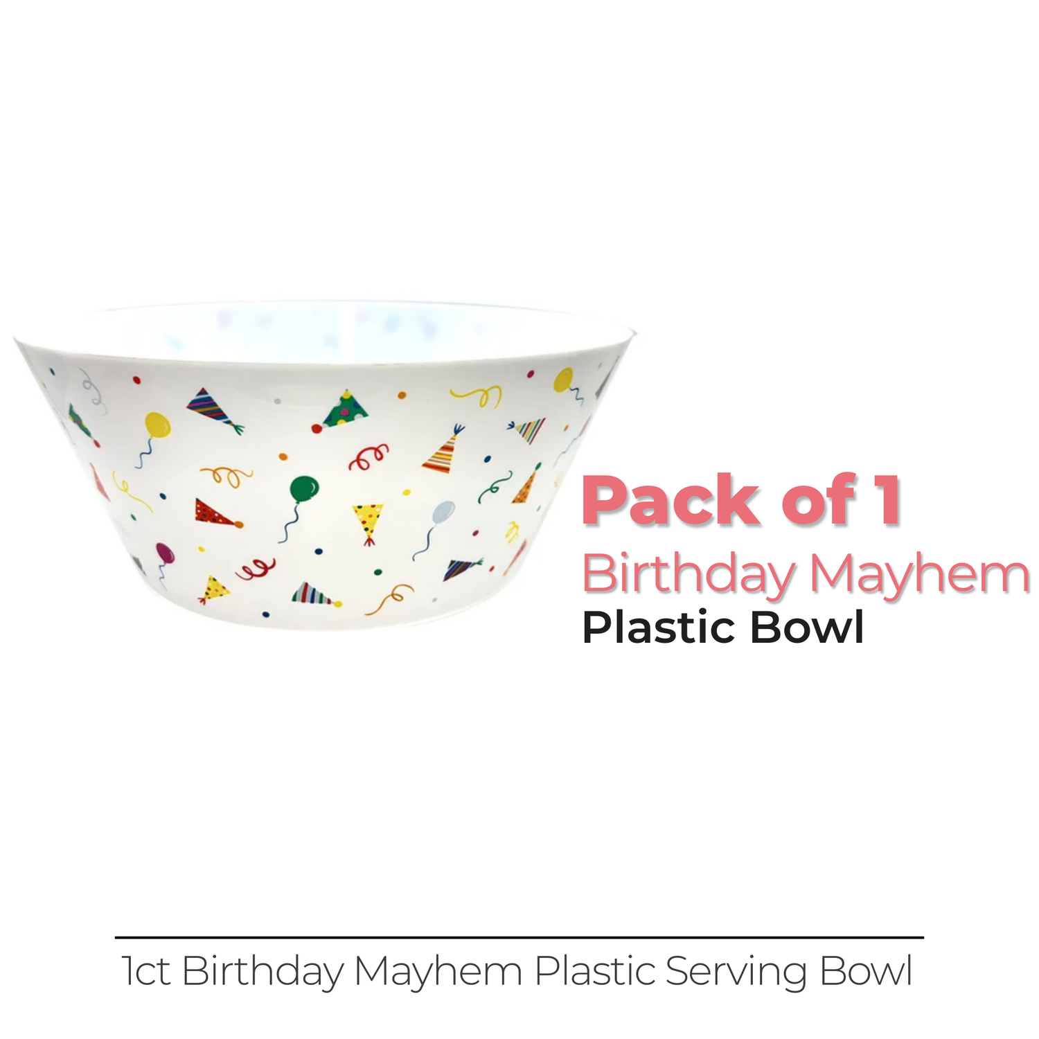 Birthday Mayhem Plastic Serving Bowl