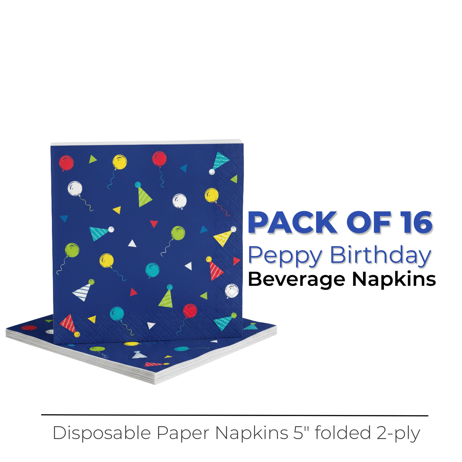 Peppy Birthday Beverage Napkins, 16ct