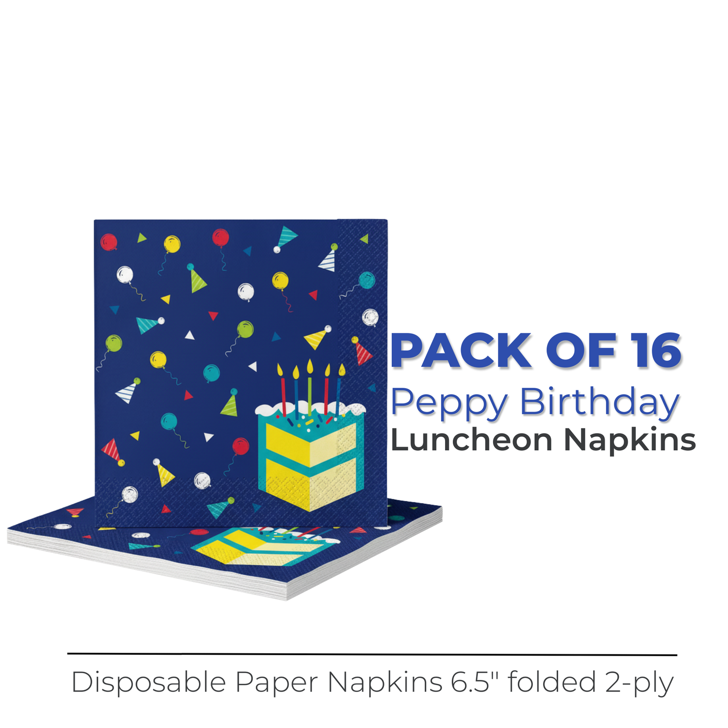 Peppy Birthday Luncheon Napkins, 16ct