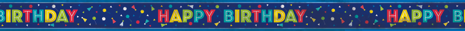 Peppy Birthday "Happy Birthday" Foil Banner, 12 ft