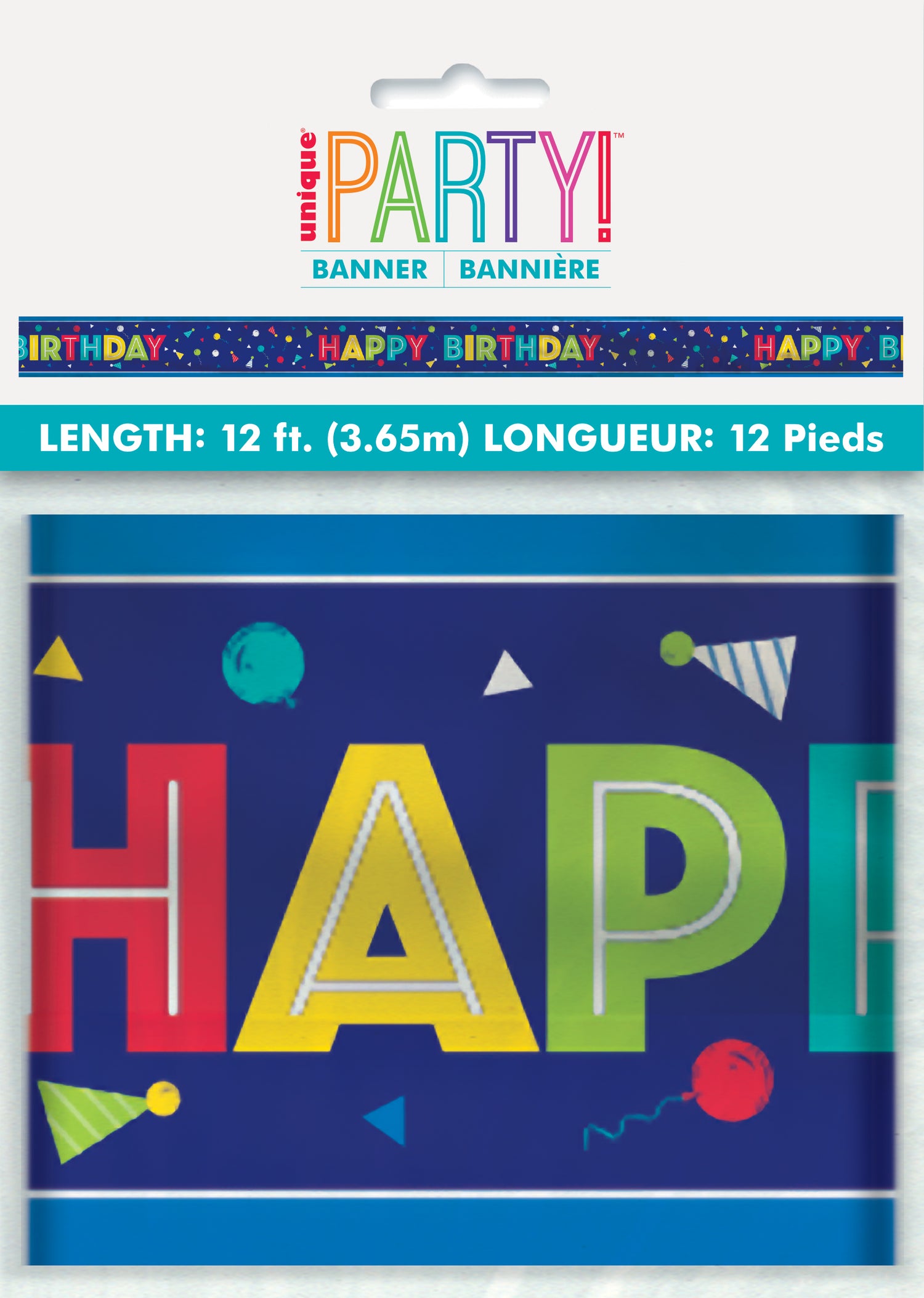 Peppy Birthday "Happy Birthday" Foil Banner, 12 ft - Image 2