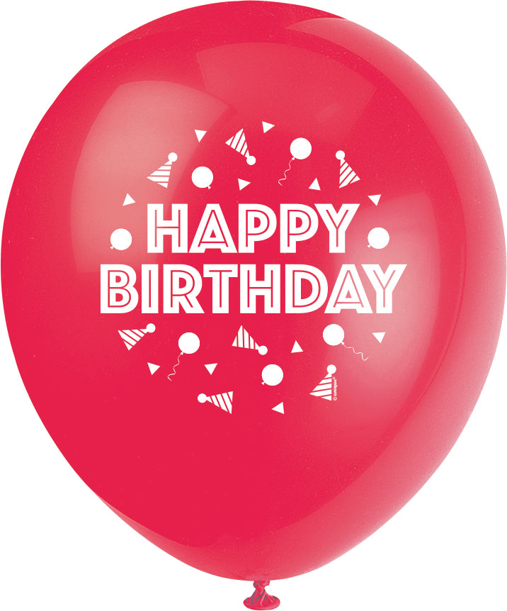 Peppy Birthday 12" Latex Balloons, 8ct - Image 6