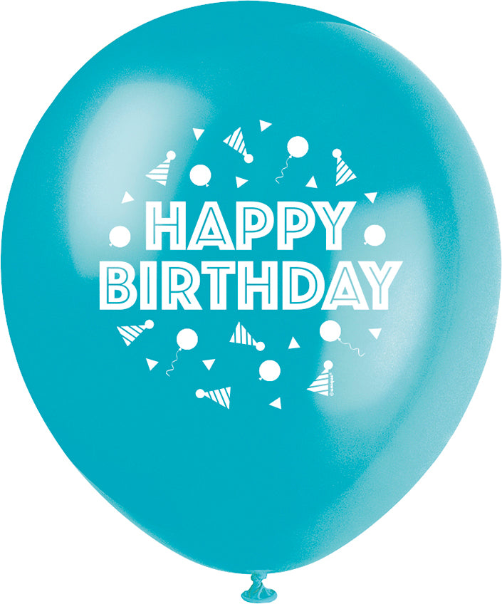 Peppy Birthday 12" Latex Balloons, 8ct - Image 3