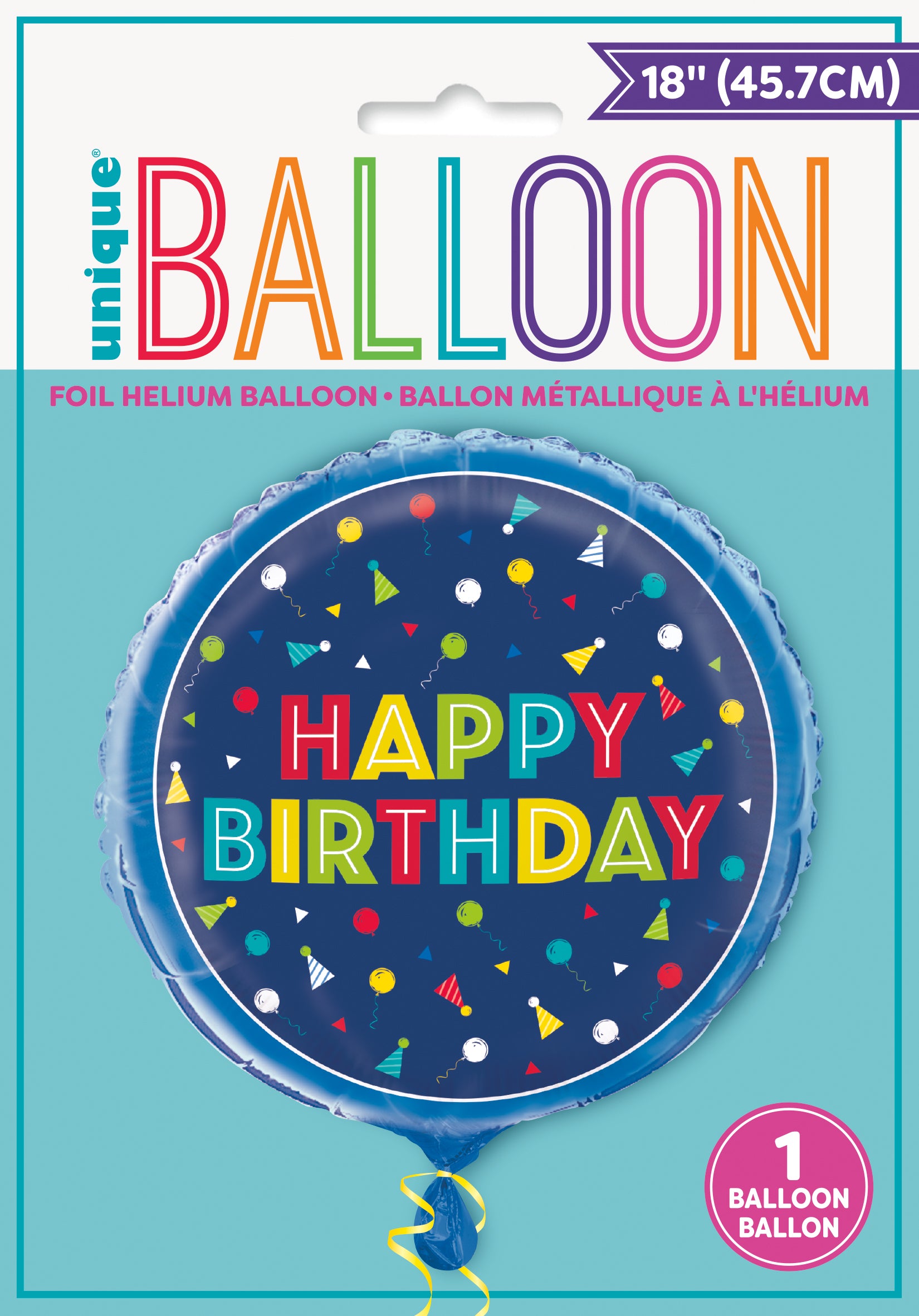 Peppy Birthday Round Foil Balloon 18", Packaged - Image 2