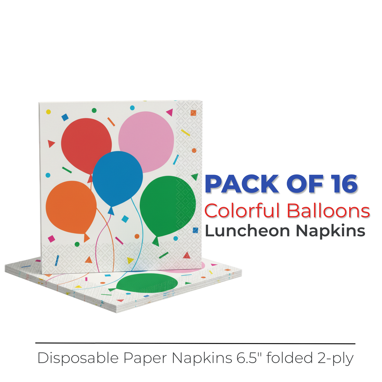 Colorful Balloons Luncheon Napkins, 16ct
