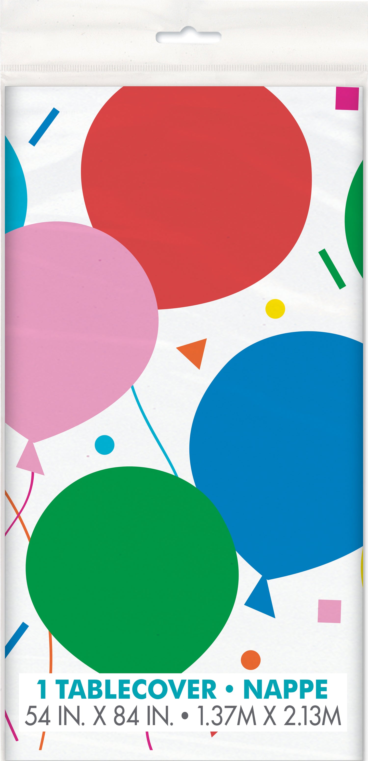 Colorful Balloons Rectangular Plastic Table Cover, 54" x 84"