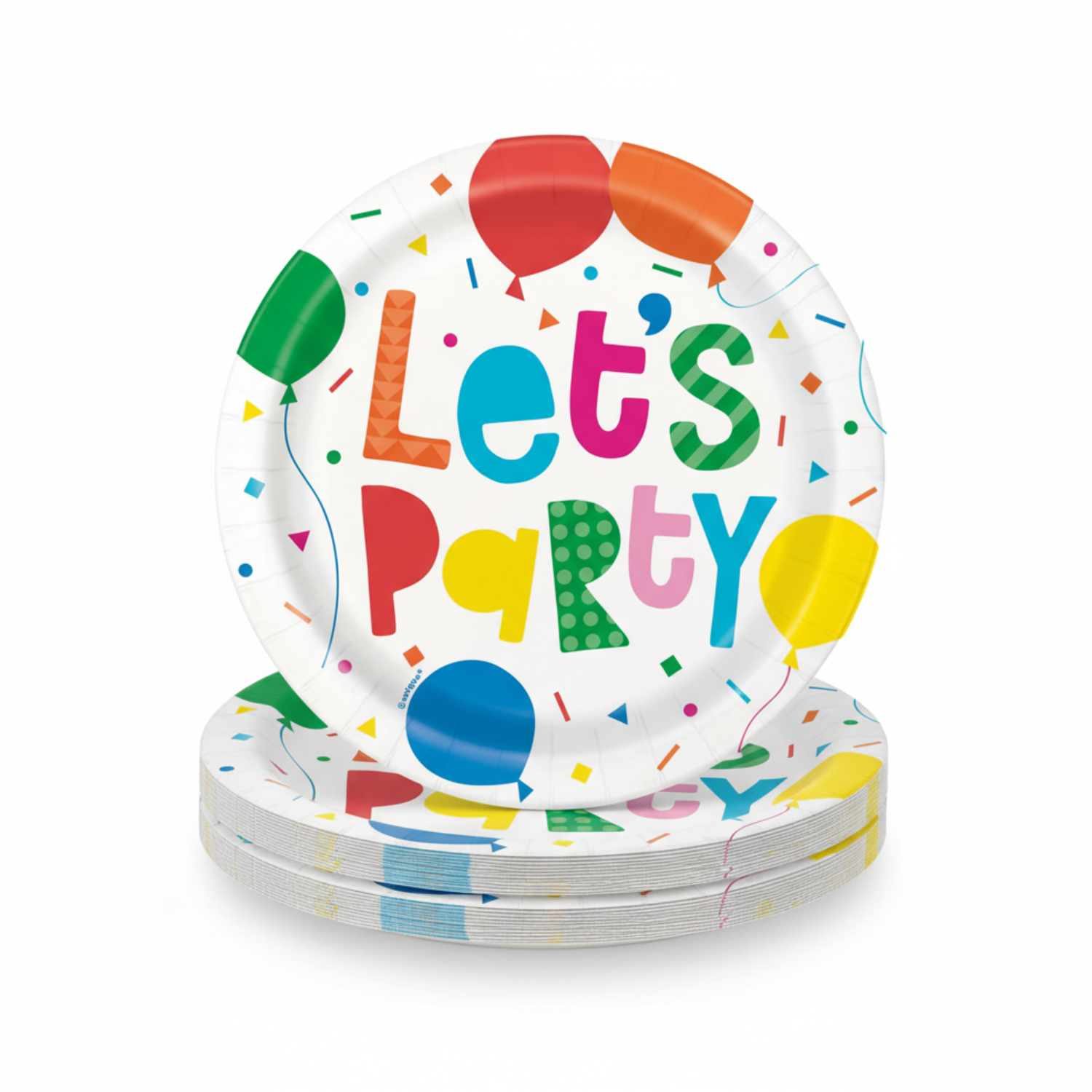 Colorful Balloons Round 7" Dessert Plates, 8ct