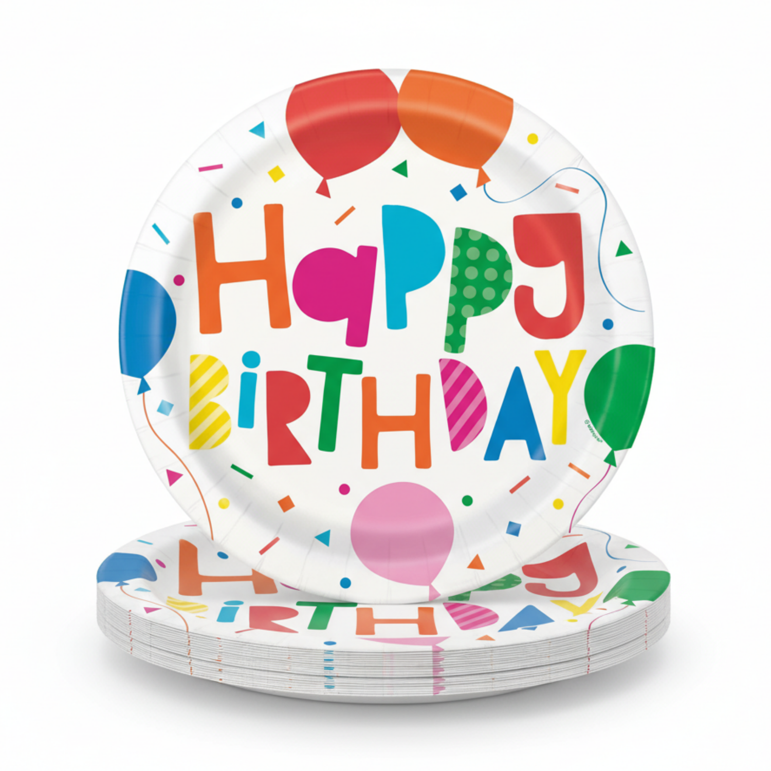 Colorful Balloons Round 9" Dinner Plates, 8ct