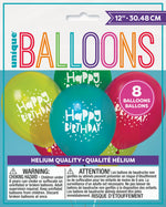 Colorful Balloons 12" Latex Balloons, 8ct