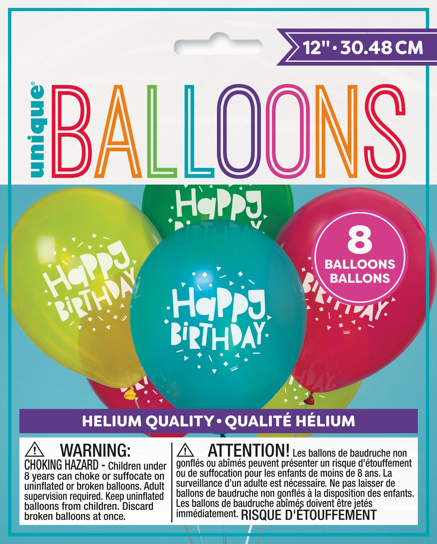 Colorful Balloons 12" Latex Balloons, 8ct