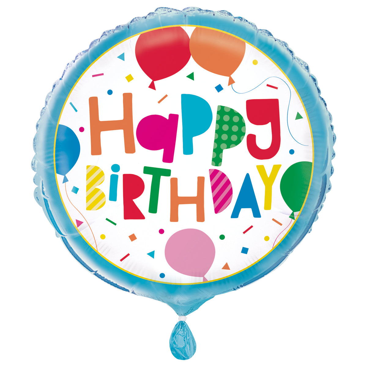 Colorful Balloons Round Foil Balloon 18", Packaged