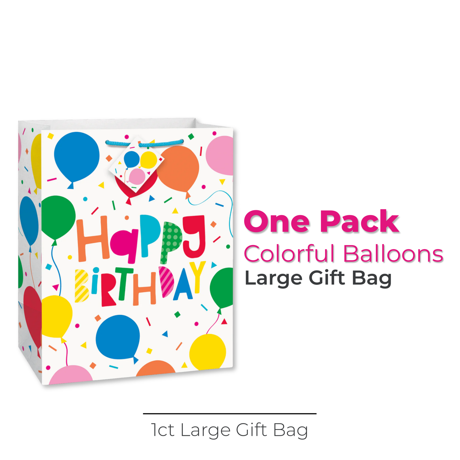 Colorful Balloons Large Gift Bag