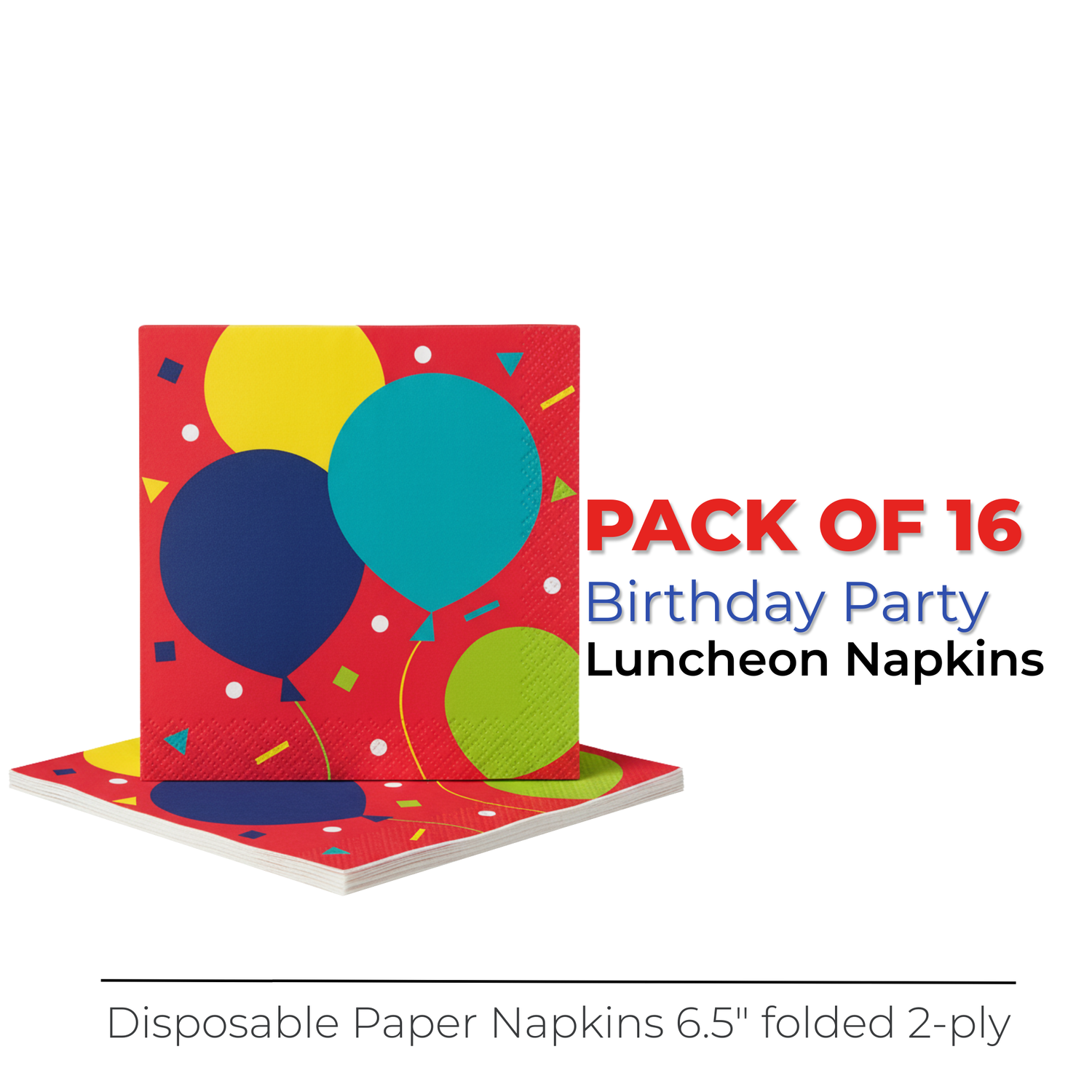Balloon Party Birthday Luncheon Napkins, 16ct