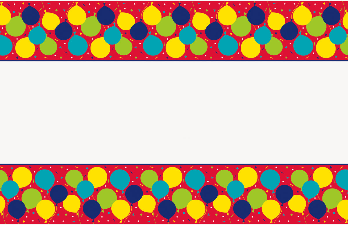 Balloon Party Birthday Rectangular Plastic Table Cover, 54" x 84" - Image 3