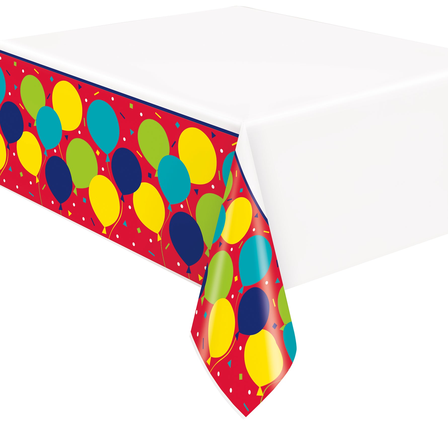 Balloon Party Birthday Rectangular Plastic Table Cover, 54" x 84" - Image 2