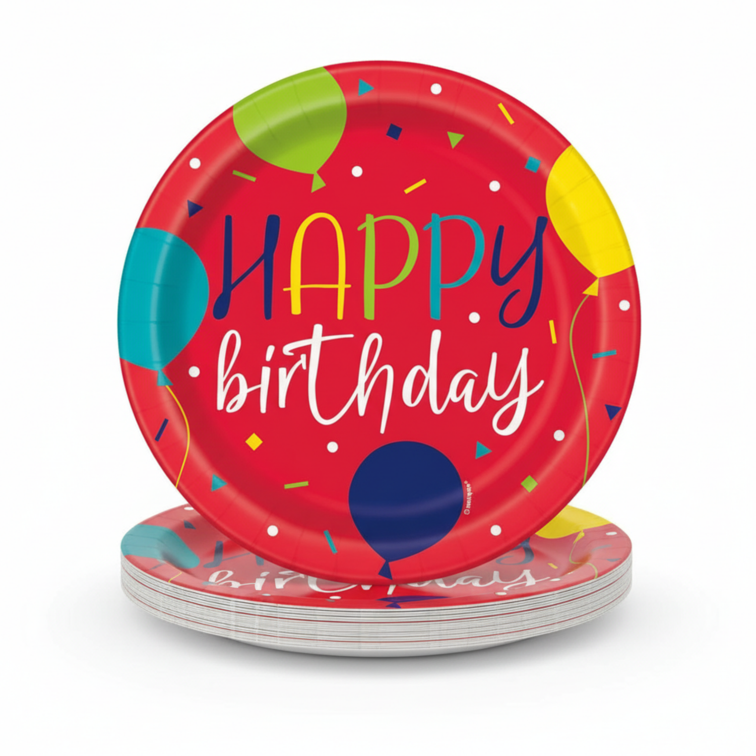 Balloon Party Birthday Round 7" Dessert Plates, 8ct