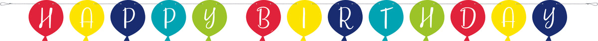 Balloon Party Birthday Shaped Banner, 9 ft
