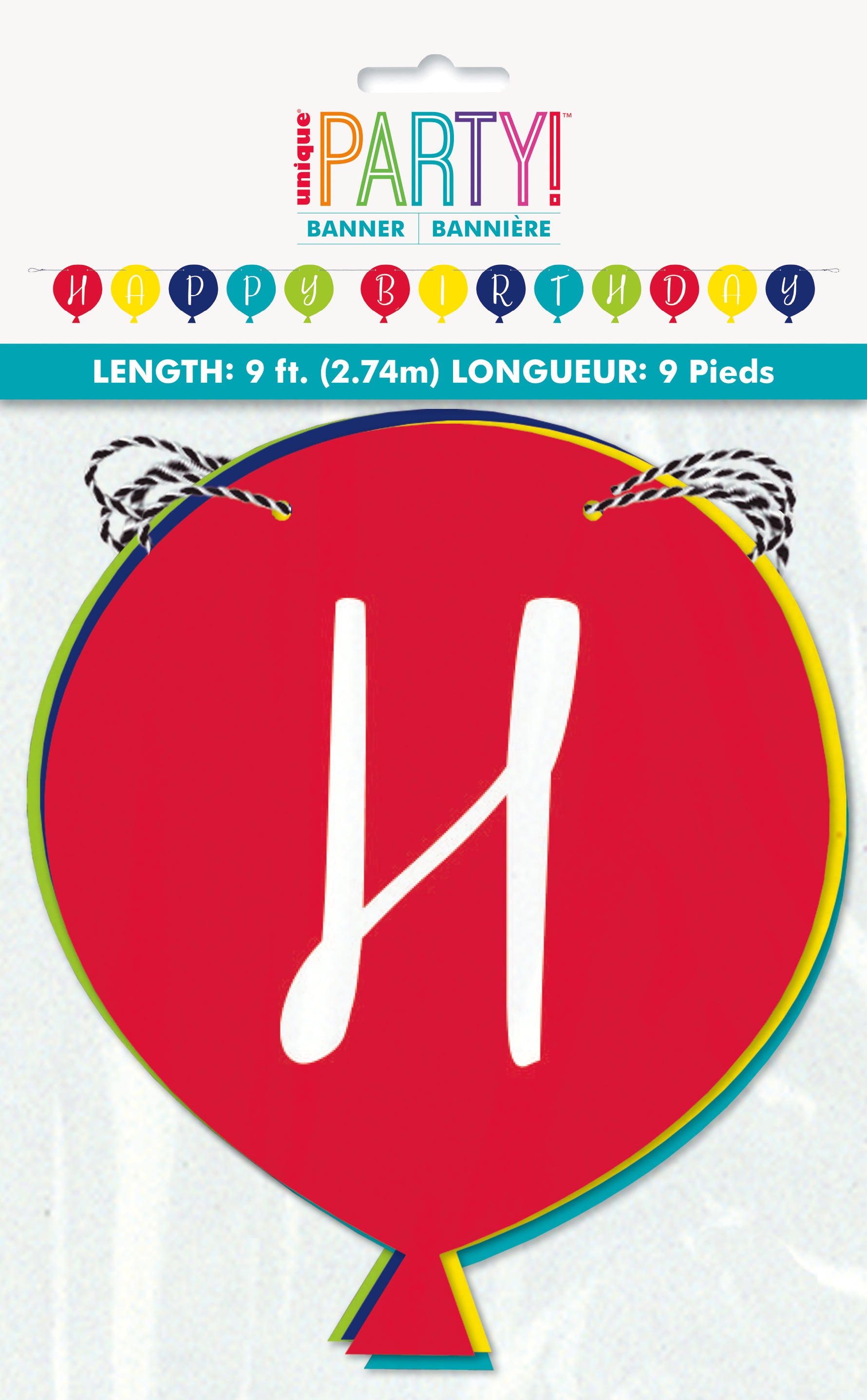 Balloon Party Birthday Shaped Banner, 9 ft - Image 2