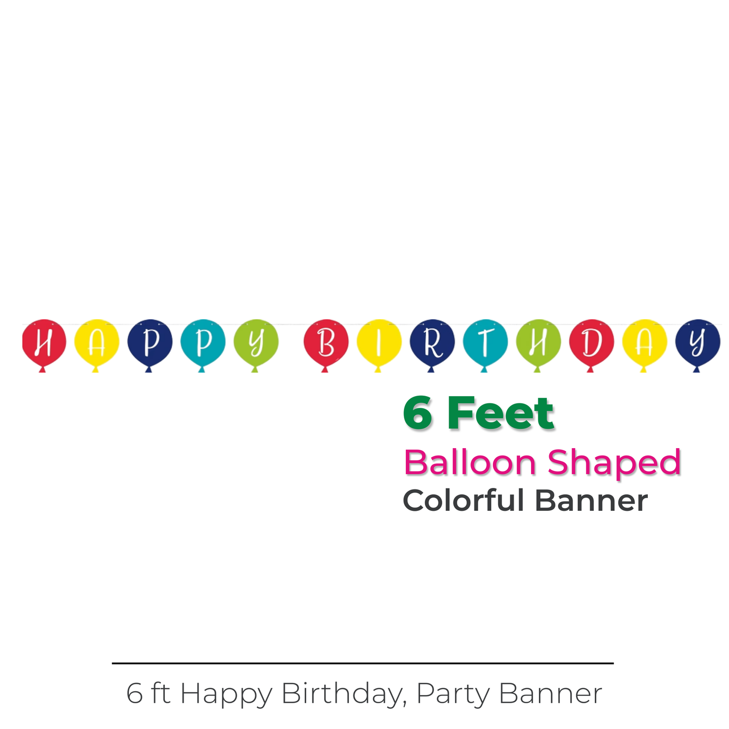 Balloon Party Birthday Shaped Banner, 9 ft