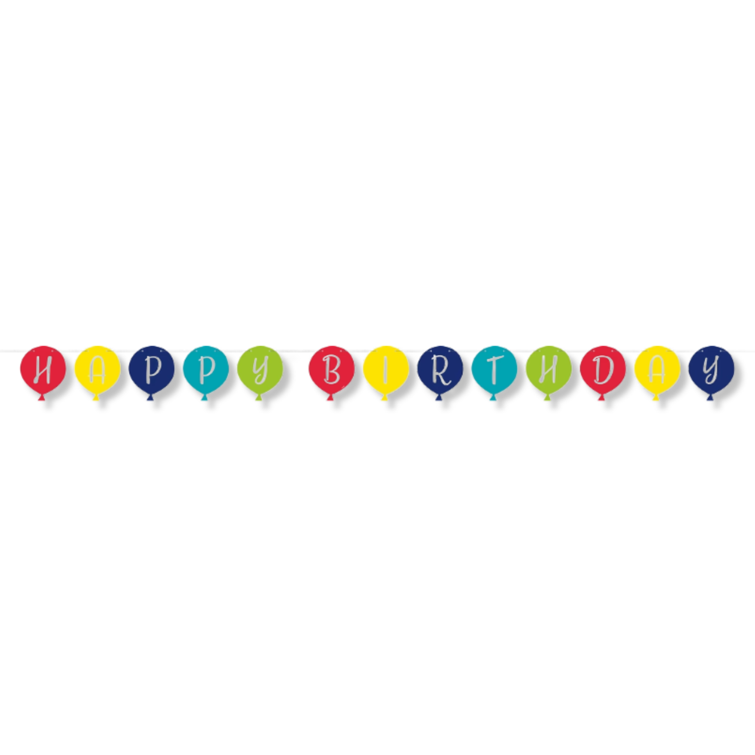 Balloon Party Birthday Shaped Banner, 9 ft