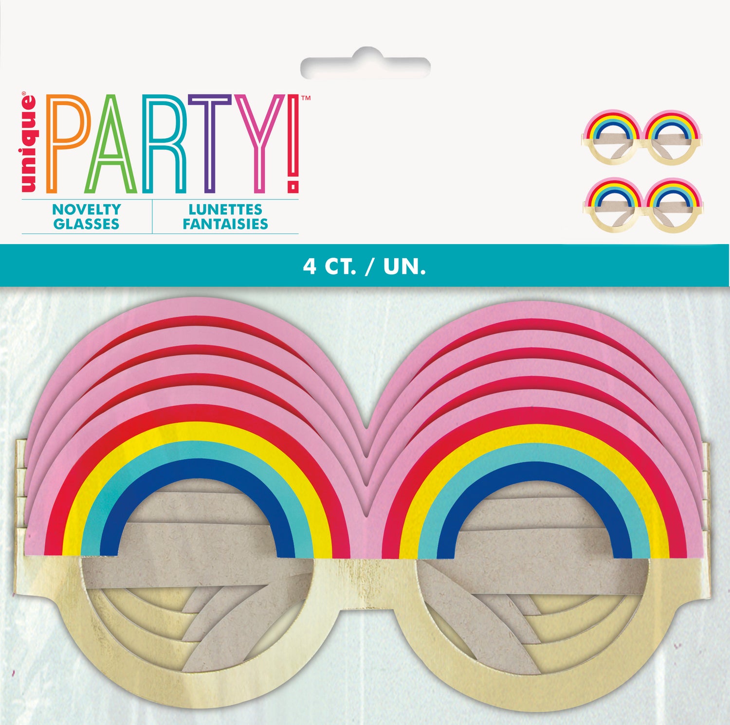 Foil Rainbow Paper Novelty Glasses, 4ct - Image 2