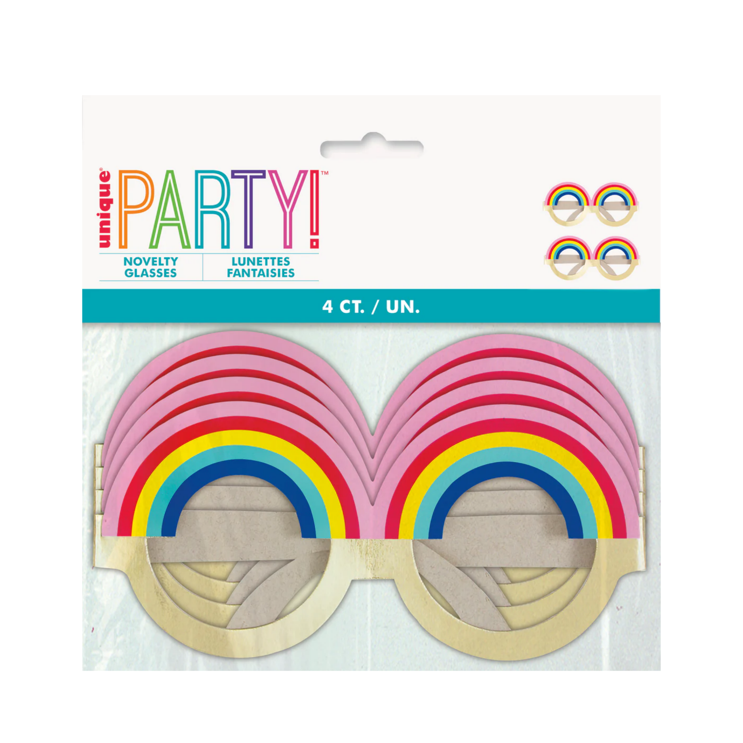 Foil Rainbow Paper Novelty Glasses, 4ct