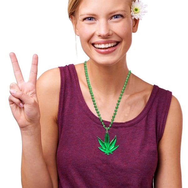 Weed Leaf 33" Bead Necklaces