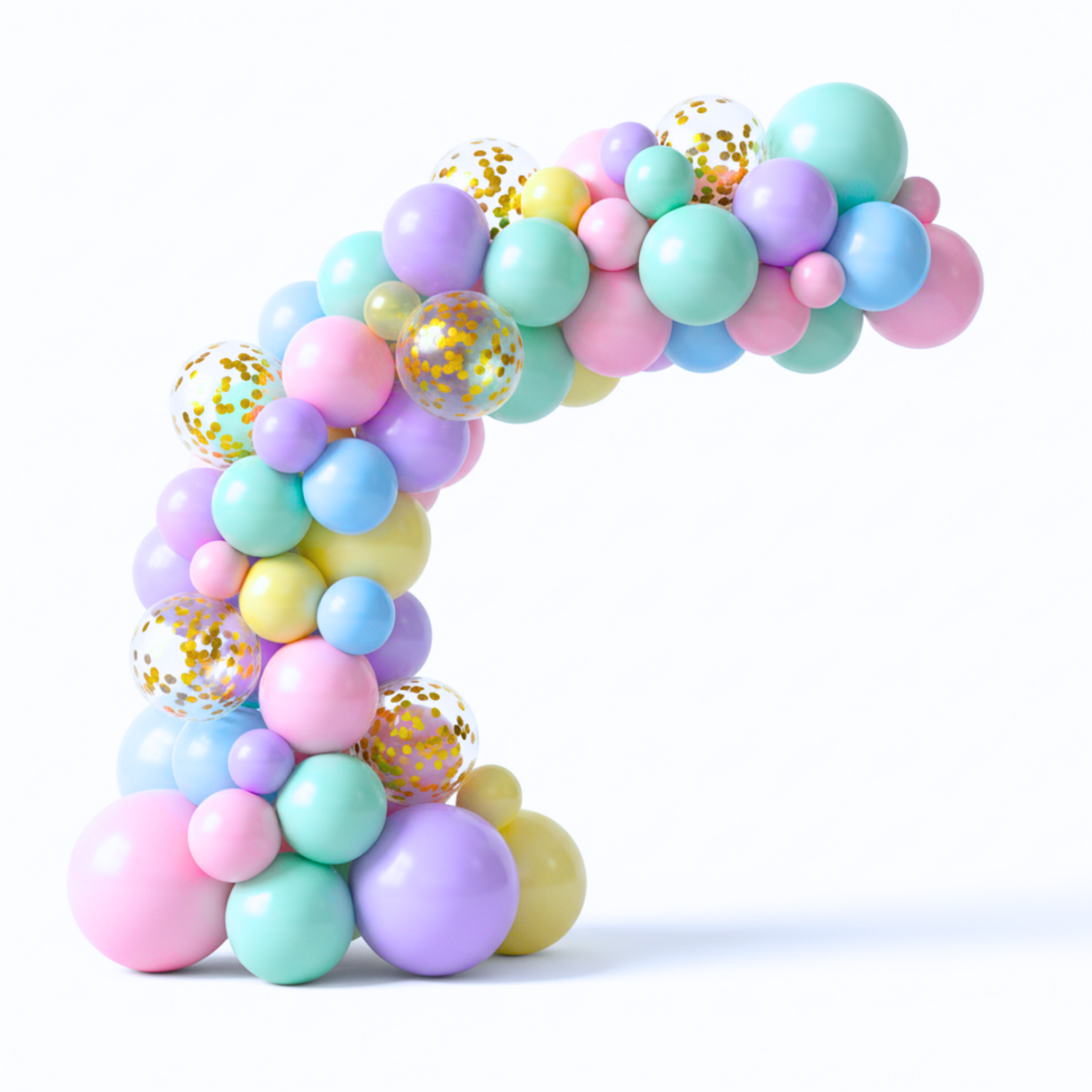 Pastel Assorted Foil Confetti & Latex Balloon Arch Kit, 40pc
