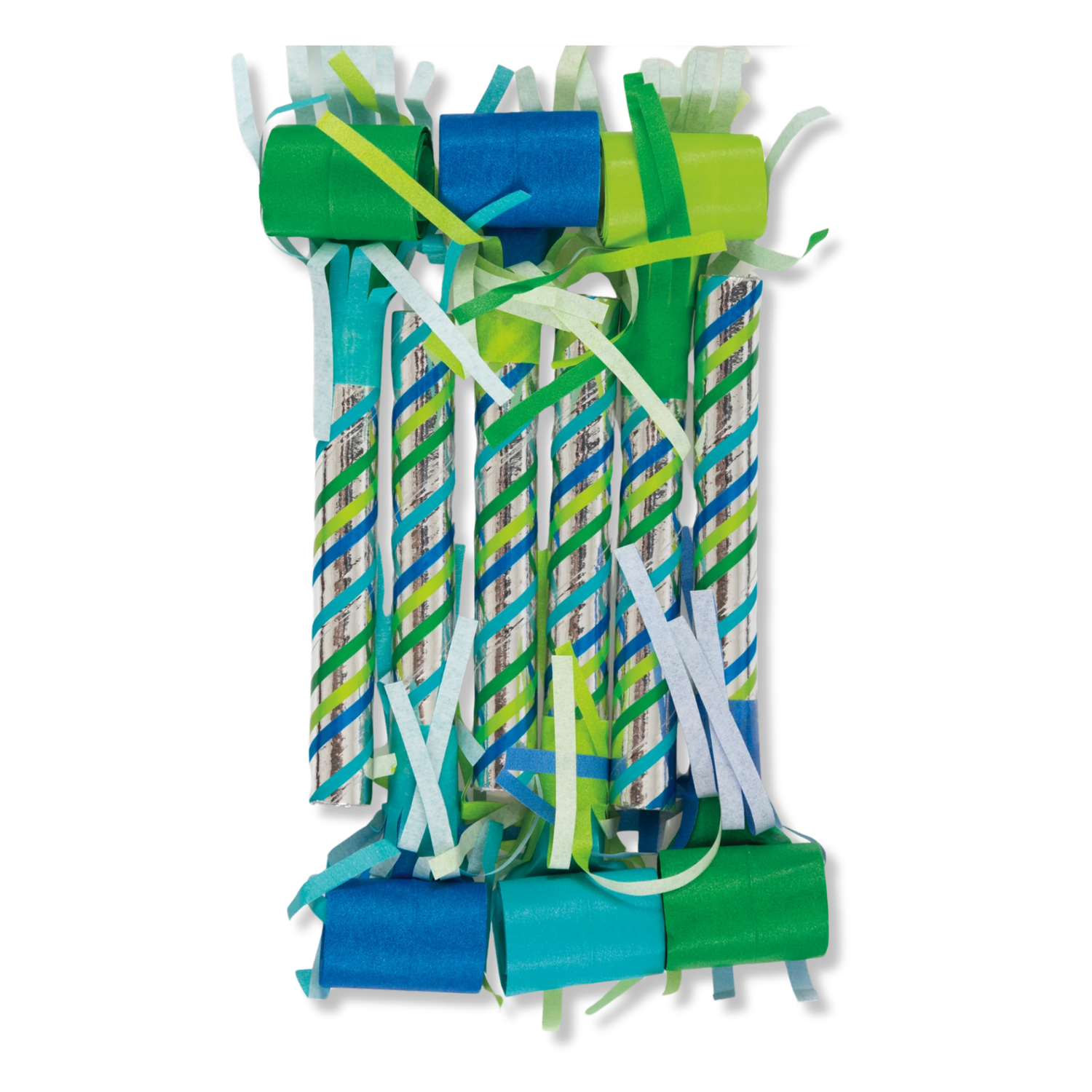 Blue & Green Dinosaur Fringed Party Blowouts, 6ct