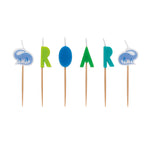 Blue & Green Dinosaur Pick Birthday Candles, 6ct - Image 2